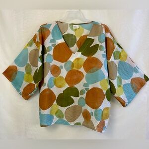 New Simple by Suzanne Betro Loose Fit Lightweight Boho Summer Top / Small